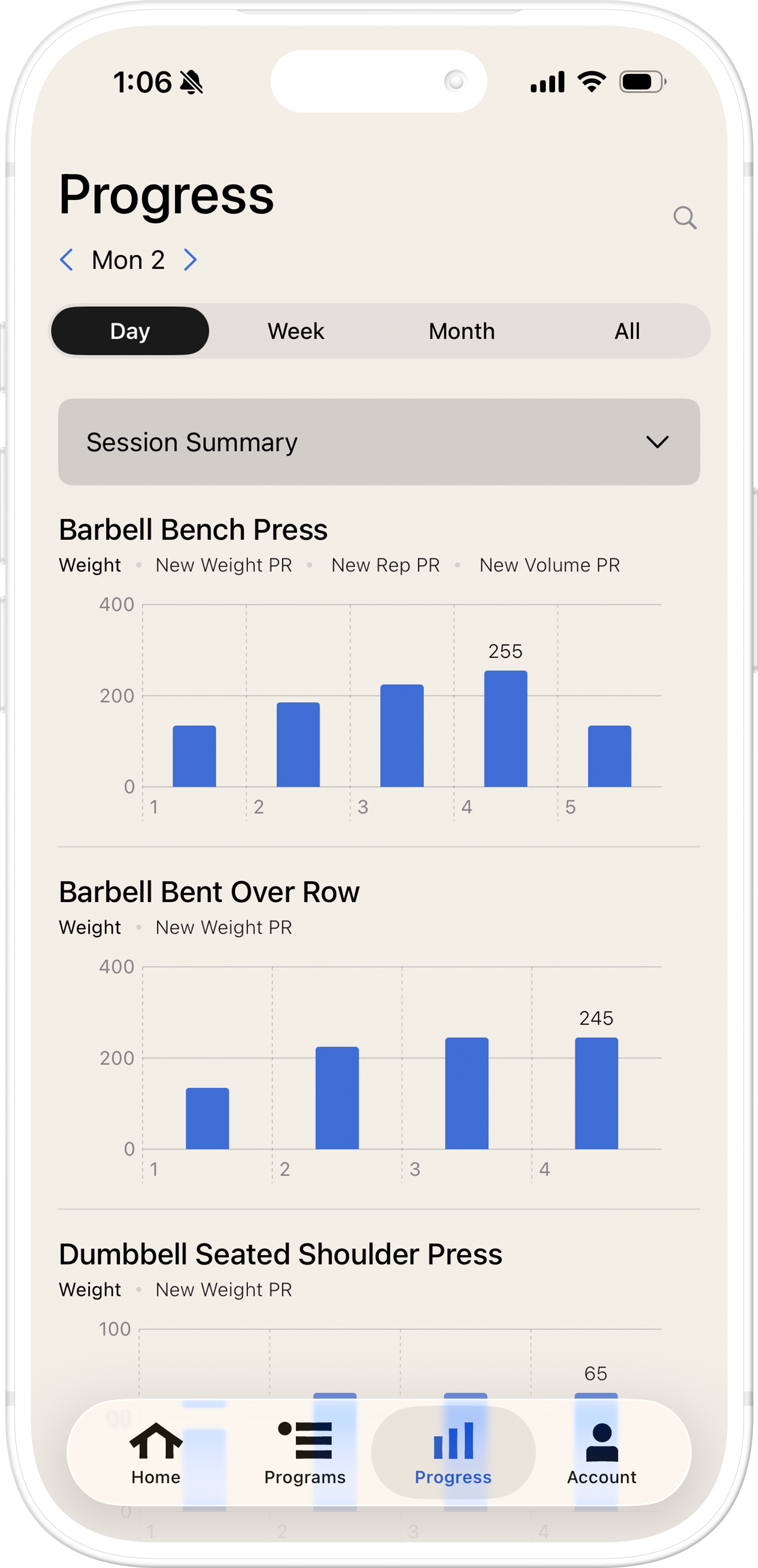 MINLOG Progress Screen
